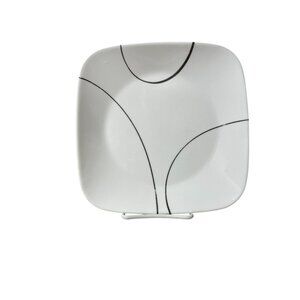 Corelle Vitrelle Square Plate Used Gray White Replacement
